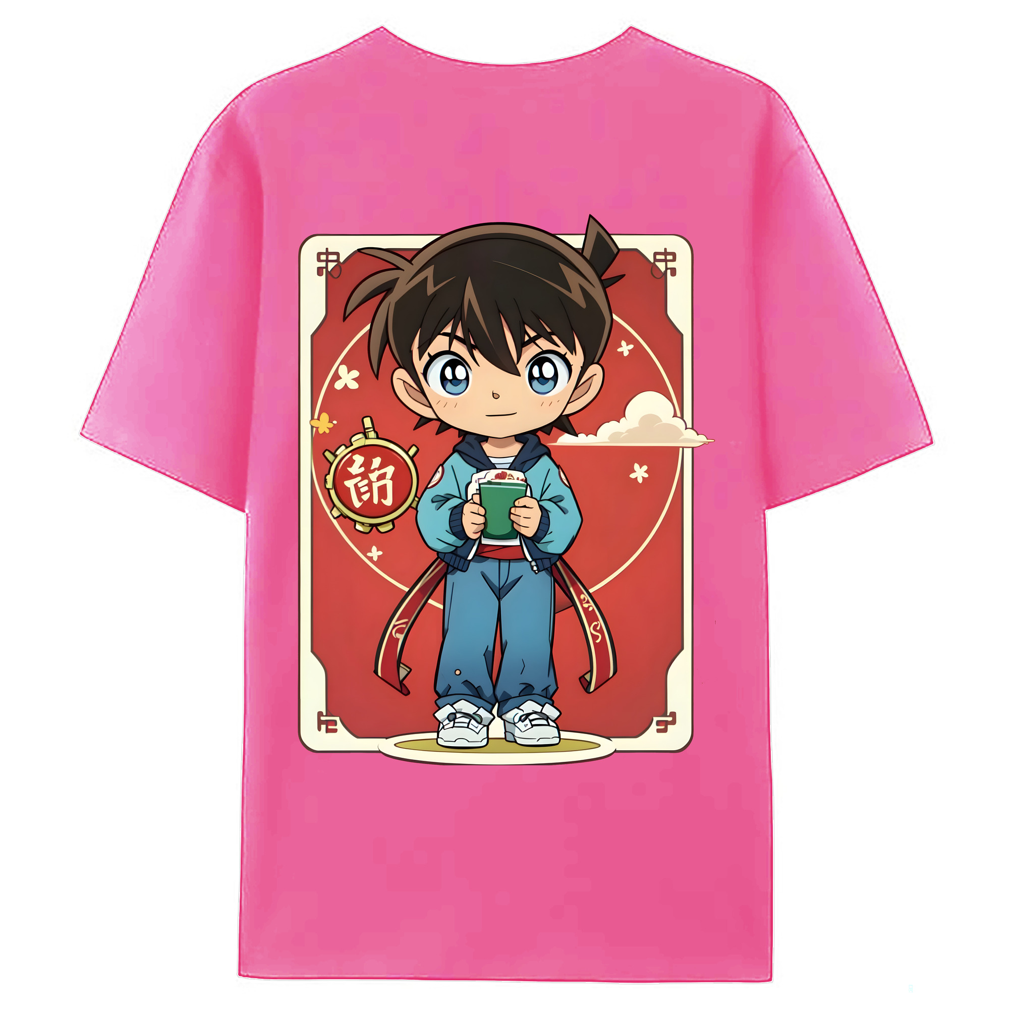 （画像用） 名探偵コナン 江戸川 コナン Detective Conan Conan Edogawa レディース半袖Tシャツ(バックプリント)